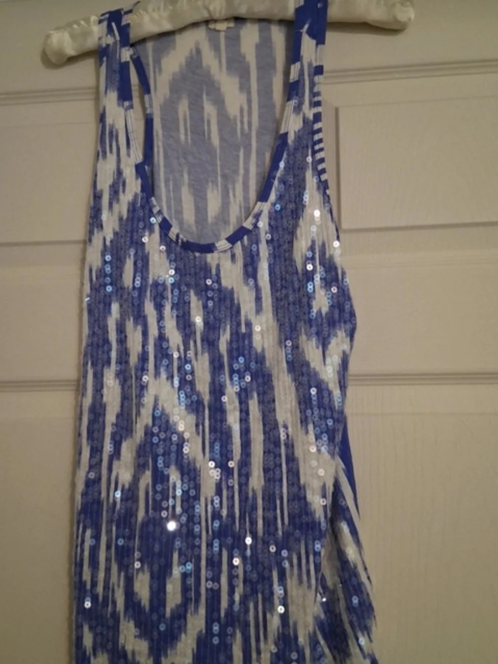 J. Crew Purple and White Sequined Tank